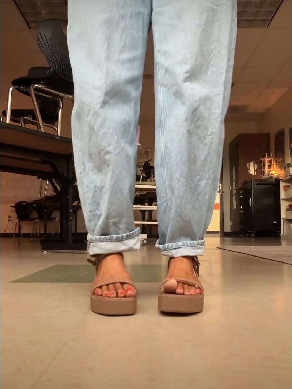 CROCS Miami Platform Y-Strap Sandal in Milk Chocolate - Picture 8 of 11